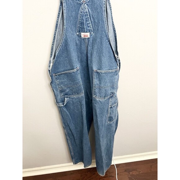 Vtg ROUND HOUSE Men's Denim Bib Carpenter Overalls Blue 44x29 Straight Leg USA - Picture 9 of 10